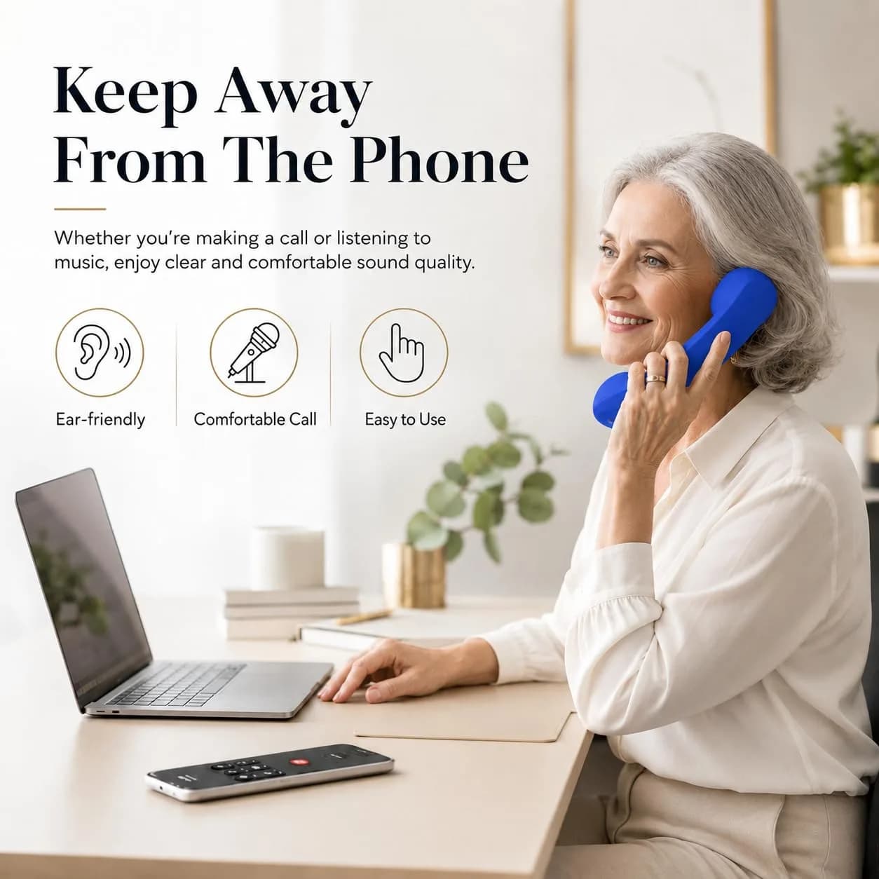 LIONSOUL Retro Bluetooth Handset with USB for Cell Phones & Computers | 12-Hour Talk Time - view 3