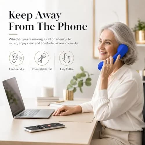 LIONSOUL Retro Bluetooth Handset with USB for Cell Phones & Computers | 12-Hour Talk Time thumbnail 3