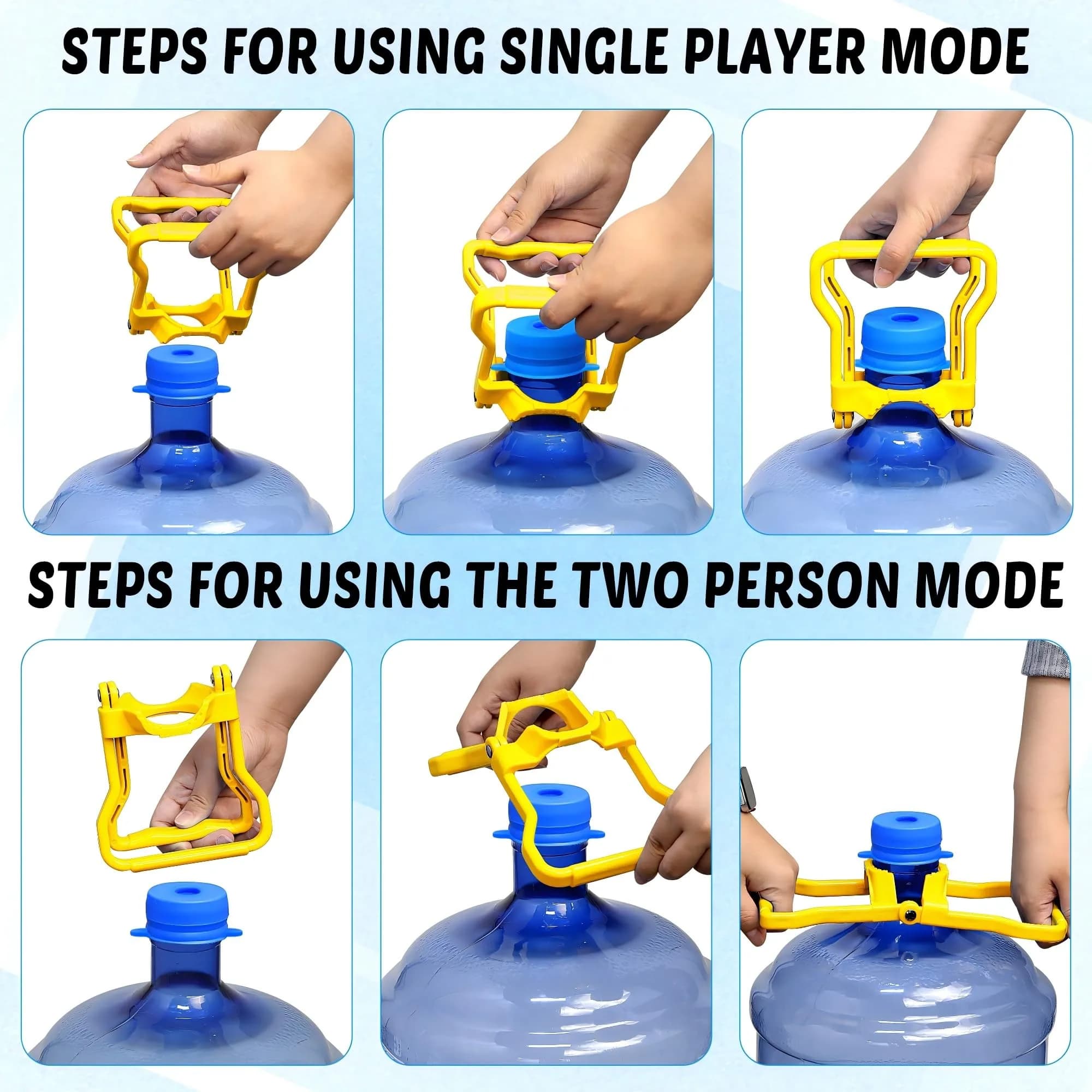 U-Goforst 6-Piece Water Jug Cap & Handle Set | 5 Gallon Reusable Silicone Caps & Ergonomic Lift Handle - view 5