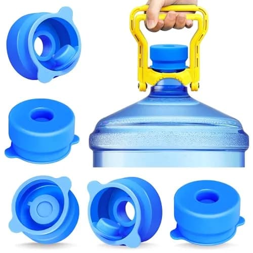 U-Goforst 6-Piece Water Jug Cap & Handle Set | 5 Gallon Reusable Silicone Caps & Ergonomic Lift Handle thumbnail 1