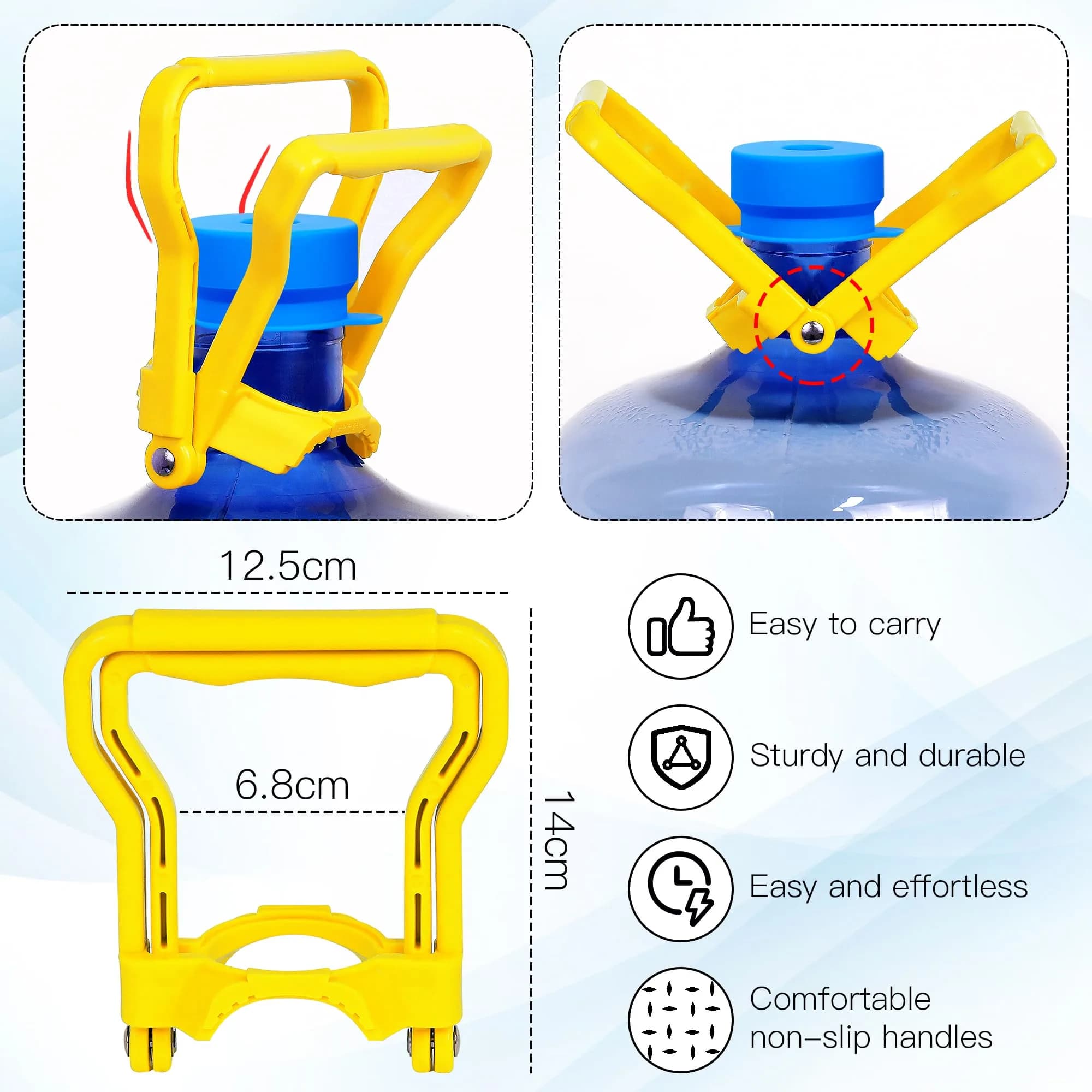 U-Goforst 6-Piece Blue Silicone Reusable Water Jug Caps - Non-Spill & Leak-Free - view 2