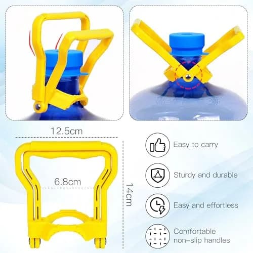 U-Goforst 6-Piece Water Jug Cap & Handle Set | 5 Gallon Reusable Silicone Caps & Ergonomic Lift Handle thumbnail 2