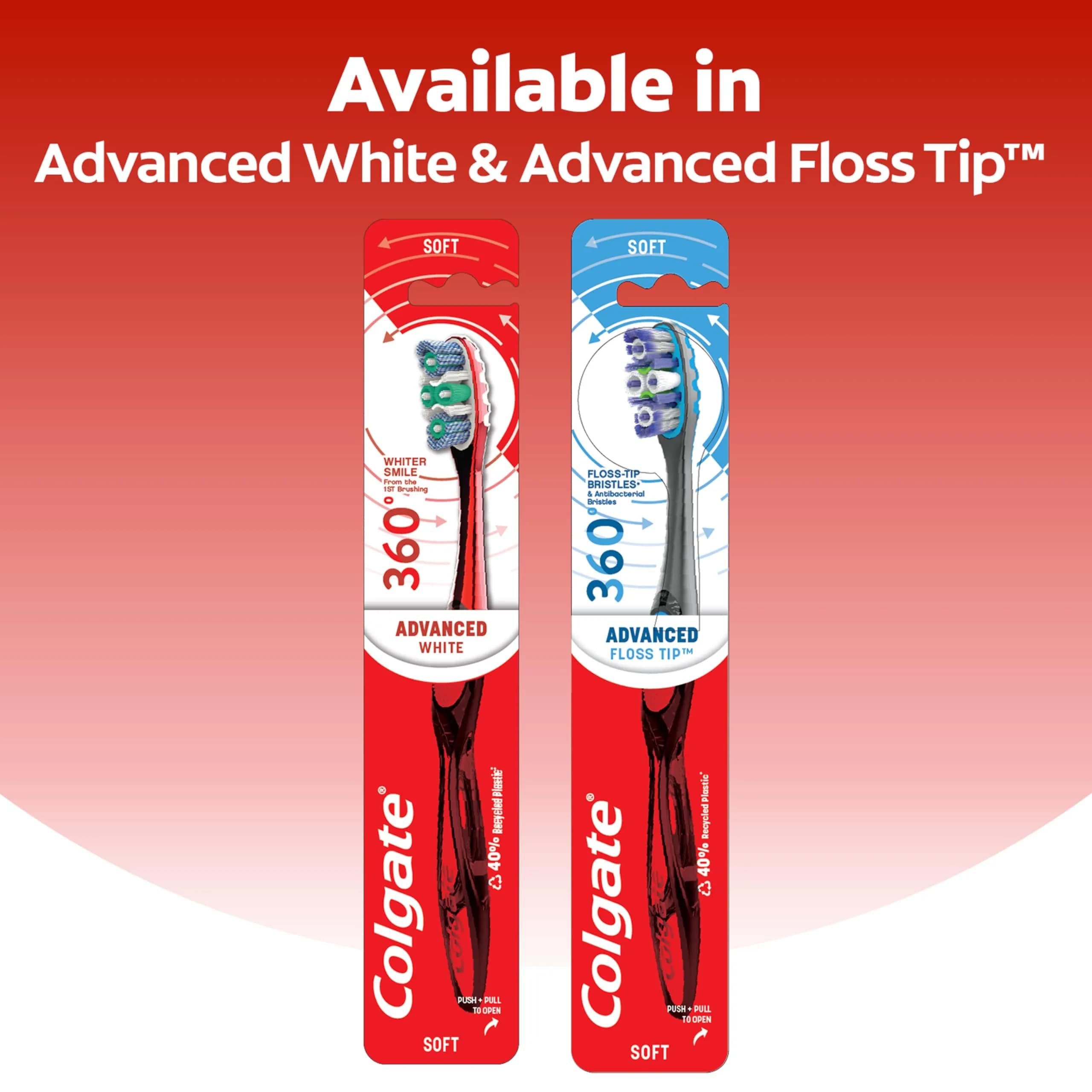 Colgate 360 Advanced Whitening Soft Toothbrush Pack, 8 Count | Helps Clean Teeth, Tongue, Cheeks, & Gums - view 6