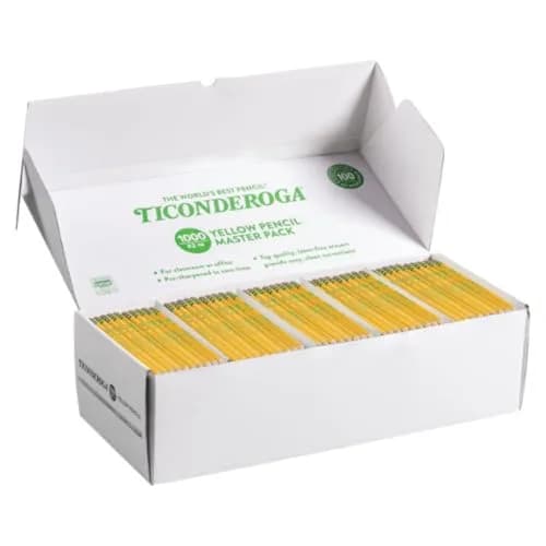 Ticonderoga Wood-Cased Pencils, Pre-Sharpened, HB #2, Yellow, 2000 Pencils Total | Trusted by Teachers for Over 100 Years thumbnail 5
