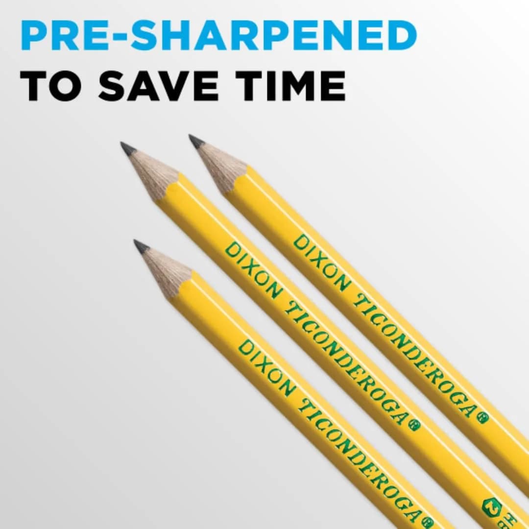 Ticonderoga Wood-Cased Pencils, Pre-Sharpened, HB #2, Yellow, 2000 Pencils Total | Trusted by Teachers for Over 100 Years - view 9