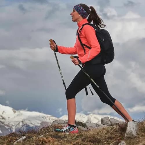 Fizan Tierra Trekking Poles – 7.9 oz, Ultralight, Adjustable, Collapsible, Aluminum, Cork Grip, Custom Fit (Grey/Orange) | Backpacking & Hiking thumbnail 7