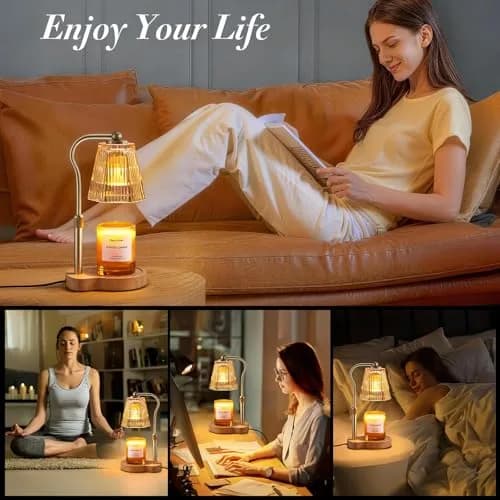 AODHGR Candle Warmer Lamp with Timer Dimmable Amber | Flameless Wax Melter for Jar Candles thumbnail 6