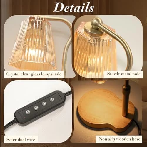 AODHGR Candle Warmer Lamp with Timer Dimmable Amber | Flameless Wax Melter for Jar Candles thumbnail 8