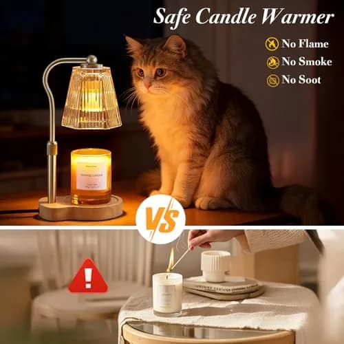 AODHGR Candle Warmer Lamp with Timer Dimmable Amber | Flameless Wax Melter for Jar Candles thumbnail 2