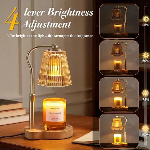AODHGR Candle Warmer Lamp with Timer Dimmable Amber | Flameless Wax Melter for Jar Candles thumbnail 3
