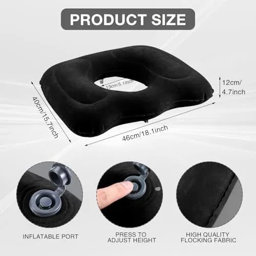 Leinuosen Inflatable Seat Cushion 18.1'' x 15.7'' x 4.7'' | Portable, Adjustable for Comfort thumbnail 2