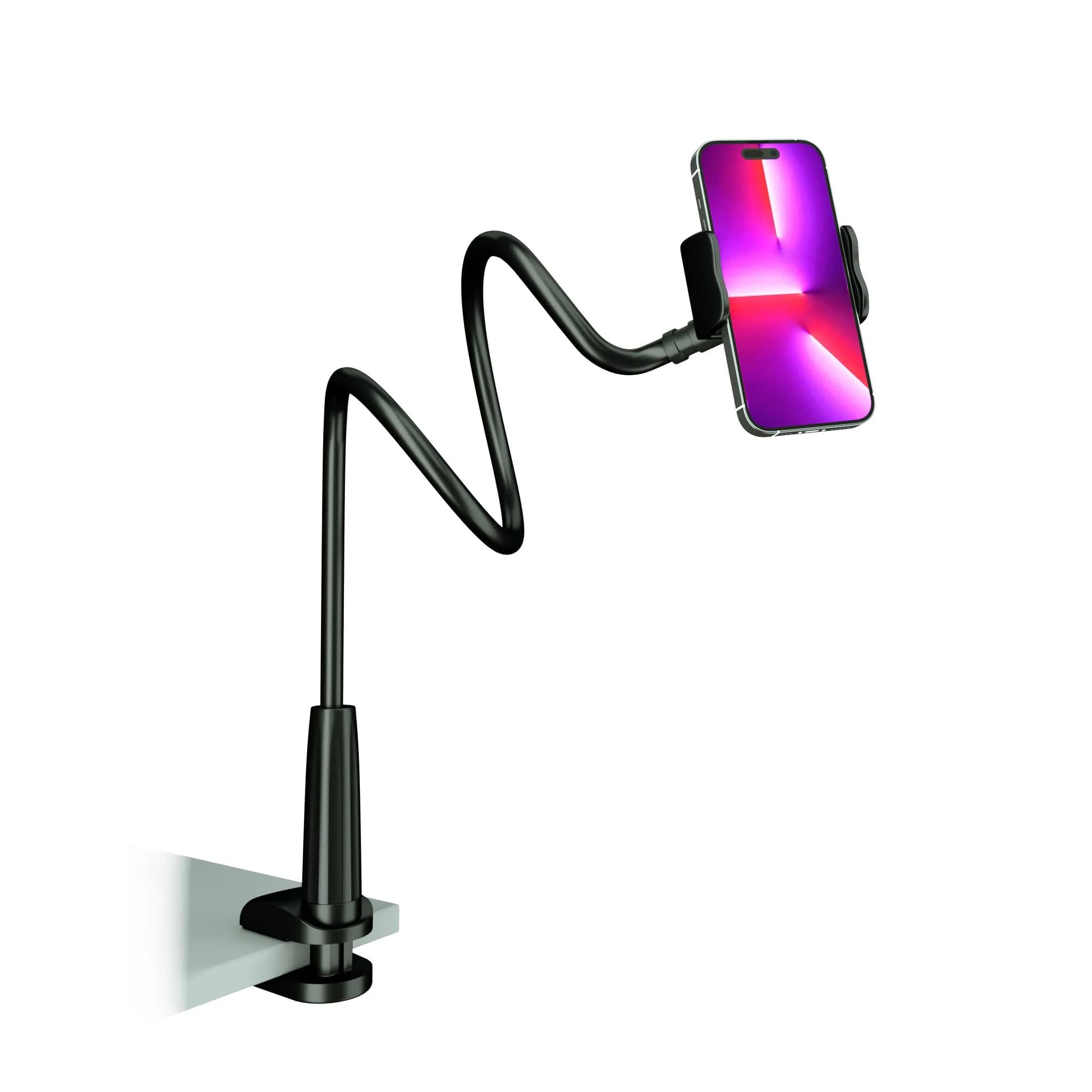 MAGIPEA Gooseneck Phone Holder for Bed, 39inch Flexible Long Arm Overhead Cell Phone Mount for Desk, Hands-Free Viewing Clamp Stand Compatible with iPhone 17 16 15 Pro Max and 3.5-7" Devices | Stable, Durable, Adjustable
