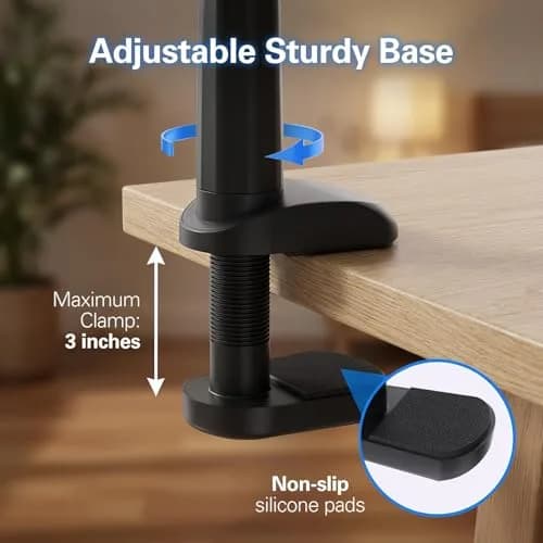 MAGIPEA Gooseneck Phone Holder for Bed, 39inch Flexible Long Arm Overhead Cell Phone Mount for Desk, Hands-Free Viewing Clamp Stand Compatible with iPhone 17 16 15 Pro Max and 3.5-7" Devices | Stable, Durable, Adjustable thumbnail 4