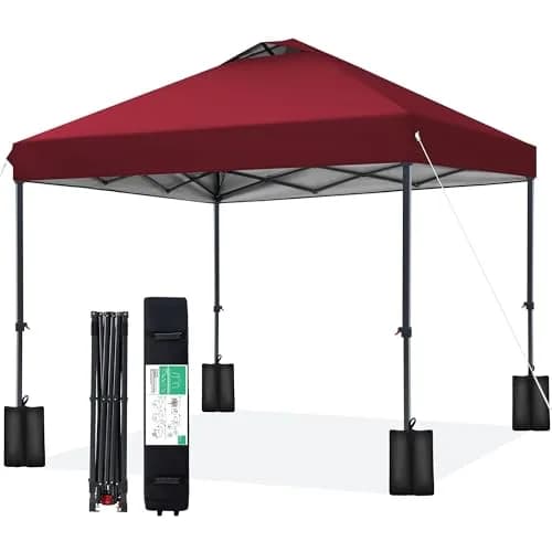 JEAREY 10x10 ft Pop Up Canopy Tent | Instant Setup, UPF 50+ UV Protection, Heavy-Duty Steel Frame, Portable Wheeled Bag thumbnail 1