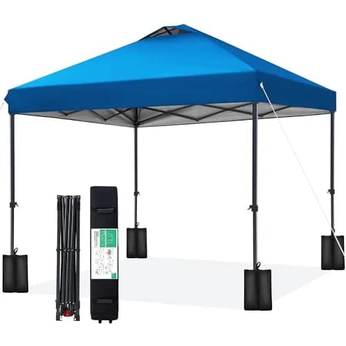 JEAREY 10x10 ft Pop Up Canopy Tent | Instant Setup, UPF 50+ Silver-Coated Top, Heavy-Duty Wheeled Bag thumbnail 1
