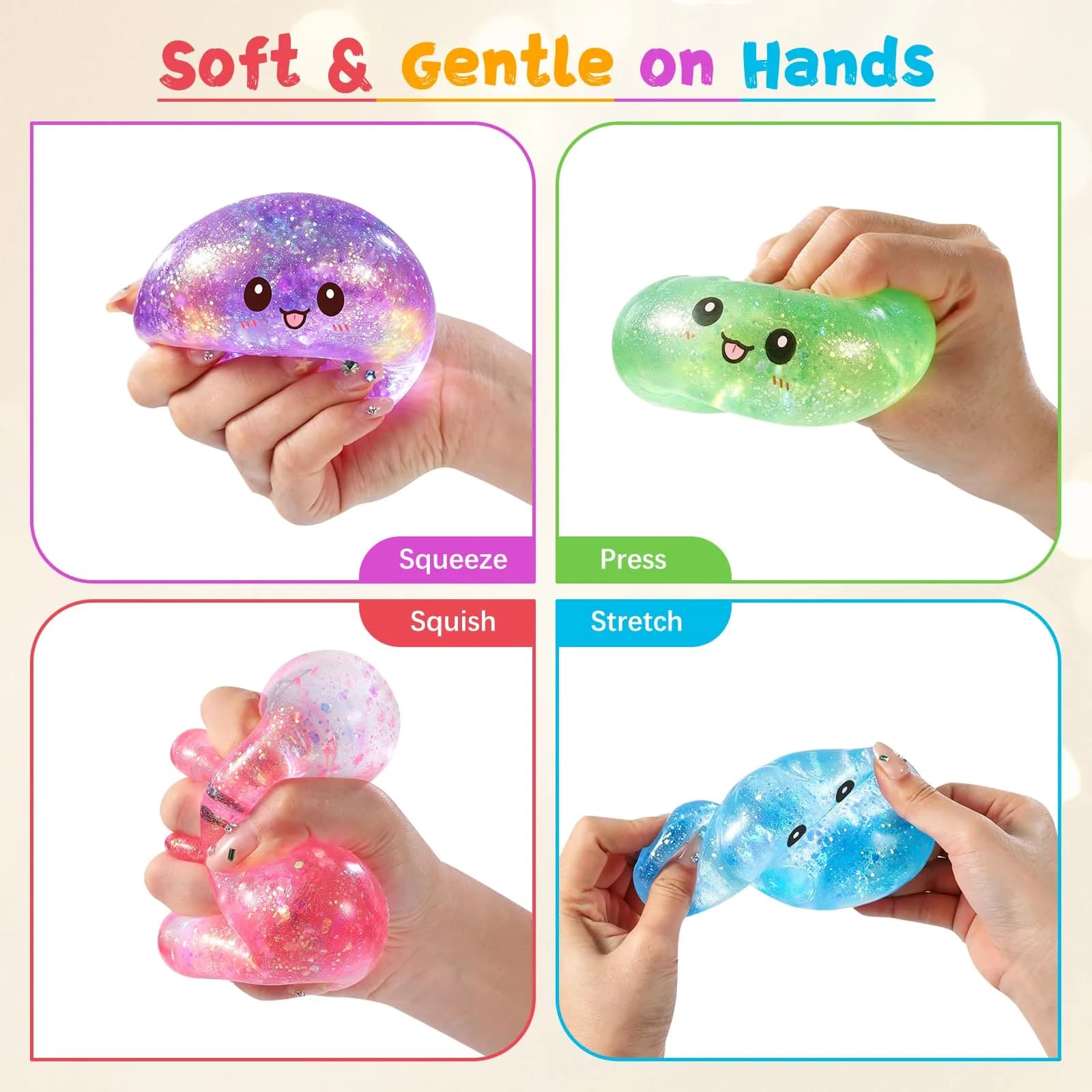 Tookyhiil Green Glitter Dumpling Squishy Mystery Box | Viral Bao Bun Stress Relief Toy - view 3