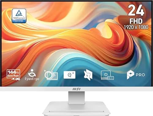 msi PRO MP241W 24-inch IPS FHD Office Monitor | 144Hz, Free-Sync, Tilt, Speakers, VESA Mount, HDR Ready thumbnail 1