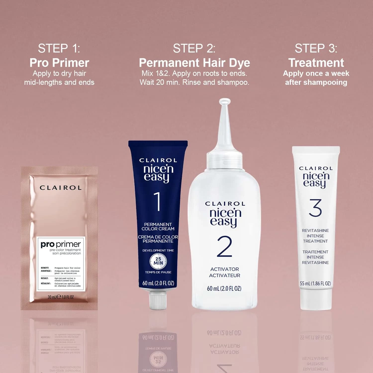 Clairol Nice'n Easy 6R Light Auburn Permanent Hair Dye with Pro Primer Sachet - Single Pack - view 4