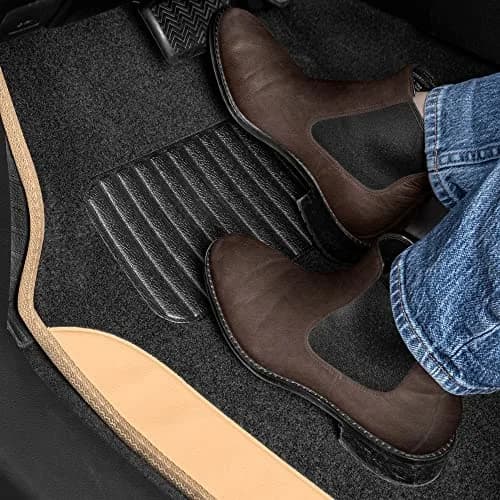 Carbella Waterproof PU Leather Car Floor Mats Beige | Universal Fit for 2005-2026 Models thumbnail 4