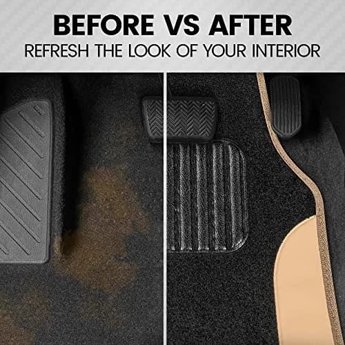 Carbella Waterproof PU Leather Car Floor Mats Beige | Universal Fit for 2005-2026 Models thumbnail 5