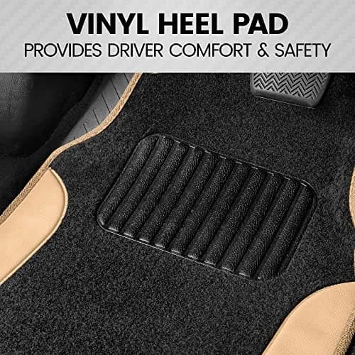 Carbella Waterproof PU Leather Car Floor Mats Beige | Universal Fit for 2005-2026 Models thumbnail 6