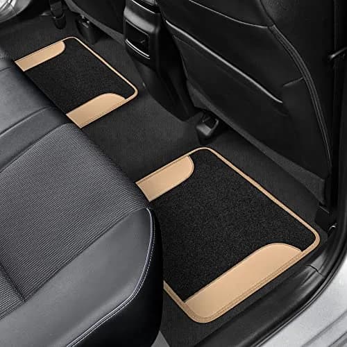 Carbella Waterproof PU Leather Car Floor Mats Beige | Universal Fit for 2005-2026 Models thumbnail 9