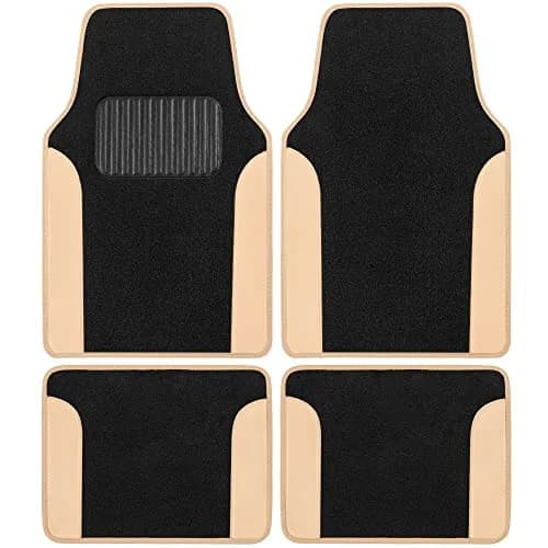 Carbella Waterproof PU Leather Car Floor Mats Beige | Universal Fit for 2005-2026 Models thumbnail 2