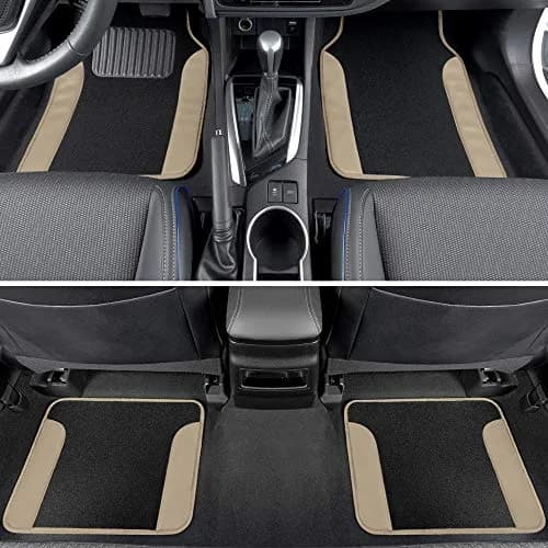 Carbella Waterproof PU Leather Car Floor Mats Beige | Universal Fit for 2005-2026 Models thumbnail 3