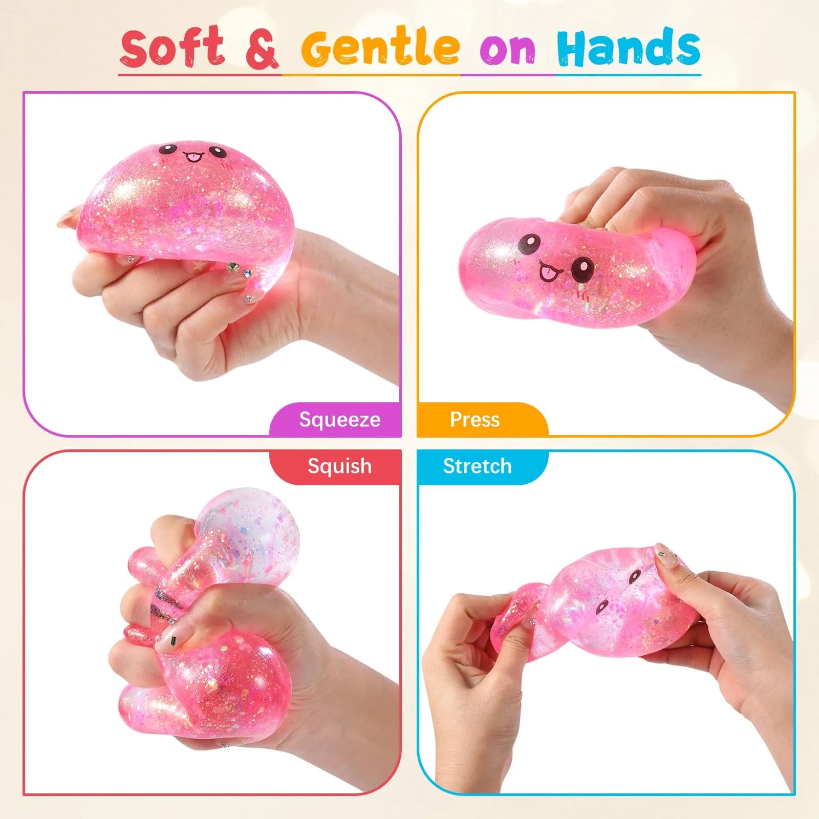Tookyhiil Sugar Dumpling Squishy Pink | Viral Bao Bun Stress Relief Toy - view 3