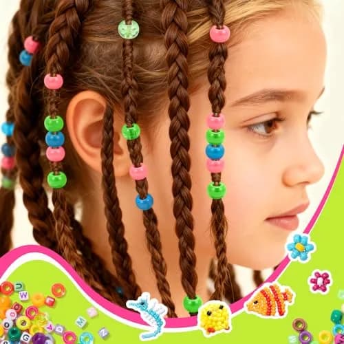 Simetufy Pony Beads Bulk 14000 Pcs, 30 Colors | 6x9mm Plastic Beads for Jewelry & Crafts thumbnail 6