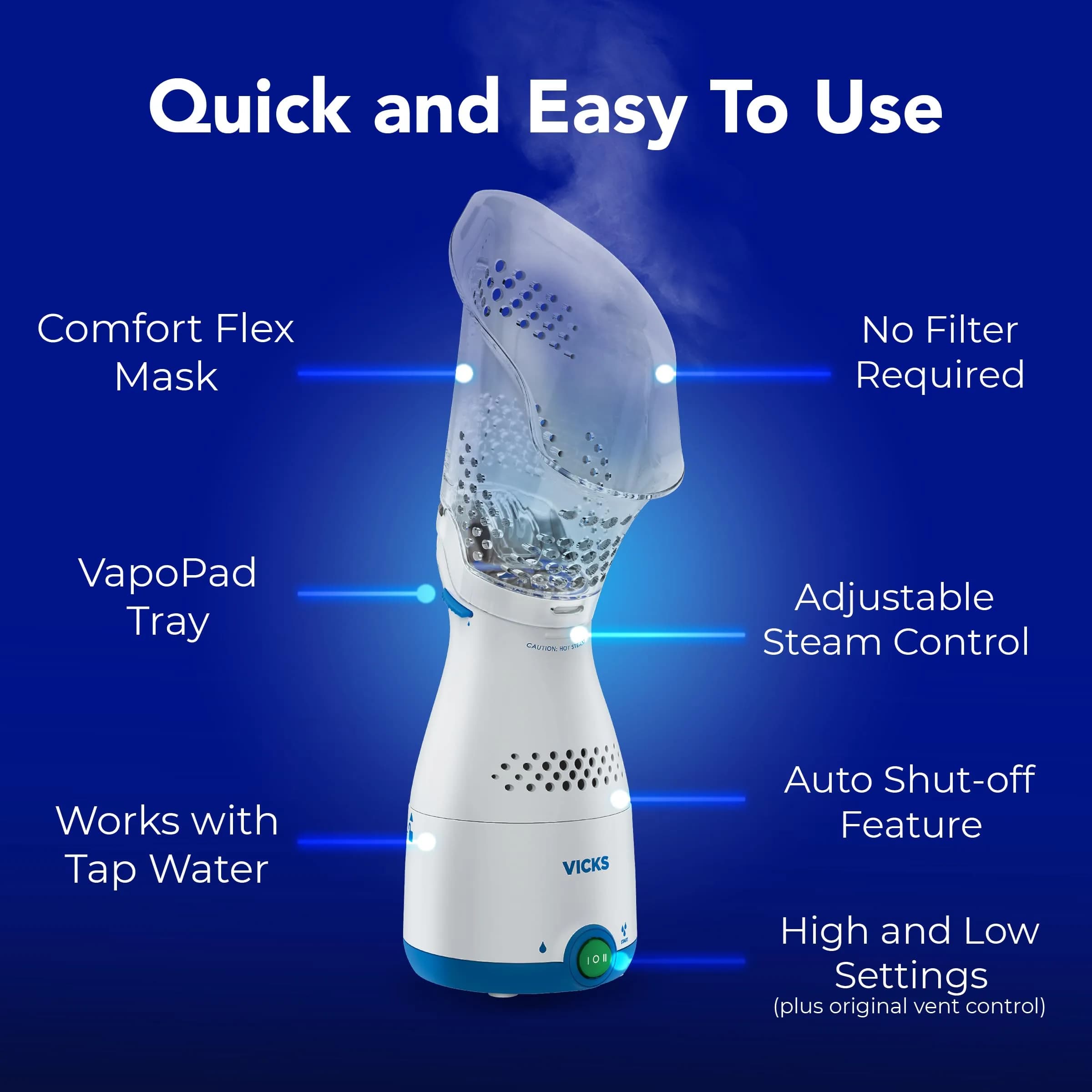 Vicks Sinus Inhaler & VapoPads Original Menthol Scent | Non-Medicated Steam Inhaler for Sinus Relief, Allergies, Congestion, Vocal Steamer (21 Count) - view 5