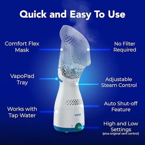 Vicks Sinus Inhaler & VapoPads Original Menthol Scent | Non-Medicated Steam Inhaler for Sinus Relief, Allergies, Congestion, Vocal Steamer (21 Count) thumbnail 5