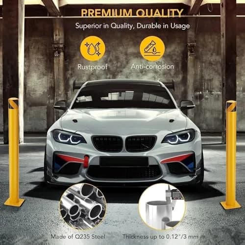 SierraSquad 36 Inch Steel Safety Bollards | Heavy-Duty Impact Barrier for Driveways & Storefronts thumbnail 7