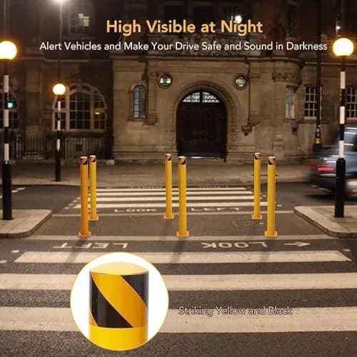 SierraSquad 36 Inch Steel Safety Bollards | Heavy-Duty Impact Barrier for Driveways & Storefronts thumbnail 8