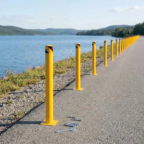 SierraSquad 36 Inch Steel Safety Bollards | Heavy-Duty Impact Barrier for Driveways & Storefronts thumbnail 3