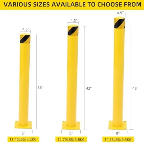 SierraSquad 36 Inch Steel Safety Bollards | Heavy-Duty Impact Barrier for Driveways & Storefronts thumbnail 5