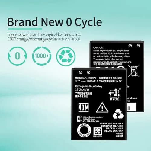HamnaKhu TI-84 Plus CE Battery 2-Pack | Upgraded High Capacity 0 Cycle thumbnail 2