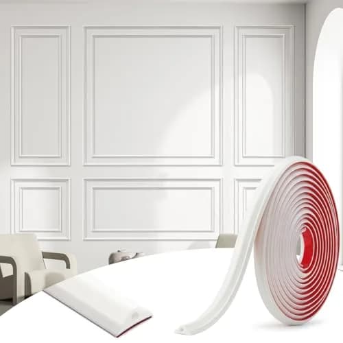 JSIWOTH Flexible Peel and Stick Wall Molding Trim 40 FT (12.2 M) | Easy DIY Decorative Border for Walls and Furniture thumbnail 1