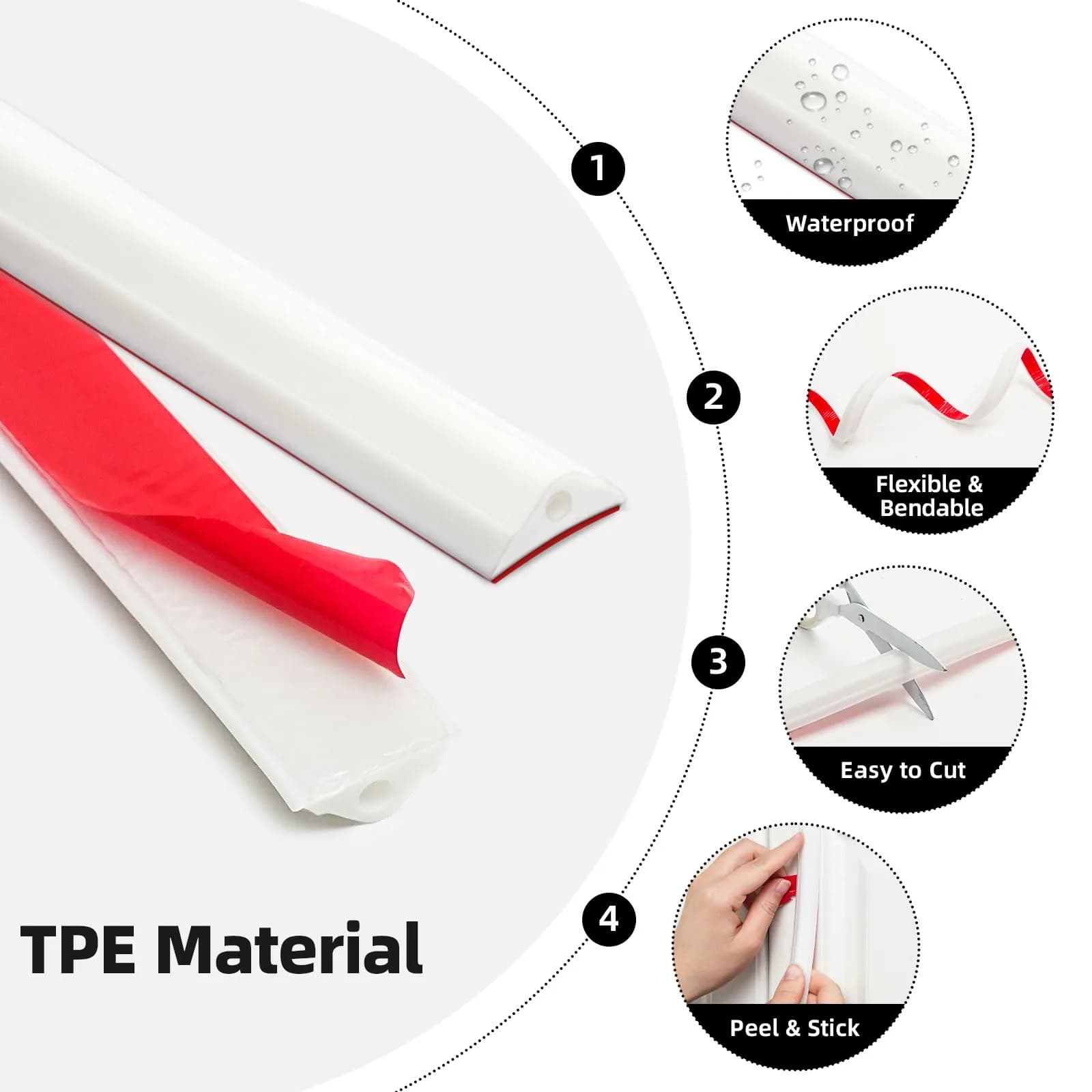 JSIWOTH Flexible Peel and Stick Wall Molding Trim 40 FT (12.2 M) | Easy DIY Decorative Border for Walls and Furniture thumbnail 4