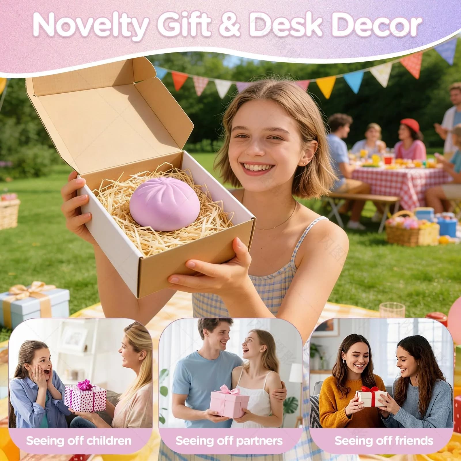 ToyMojo Dumpling Squishy Mystery Box Rose | Viral Bao Bun Squeeze Toy - view 5