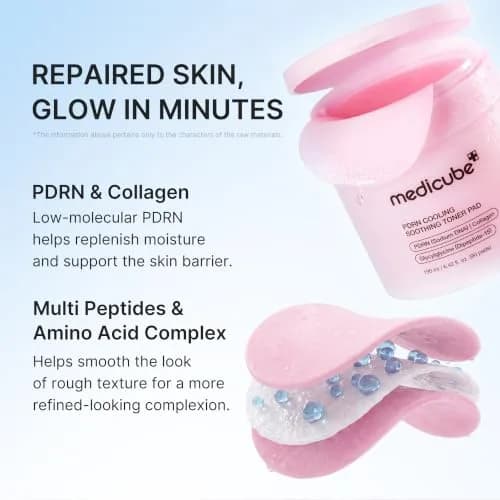 medicube PDRN Cooling Soothing Toner Pads 90 Count | Hydrating Facial Pads for Sensitive Skin thumbnail 2