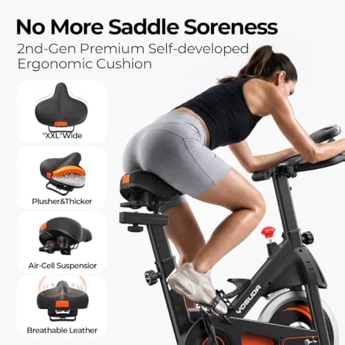 YOSUDA Magnetic Stationary Exercise Bike 300 lb | Quiet Indoor Cycling for Weight Loss & Cardio thumbnail 7