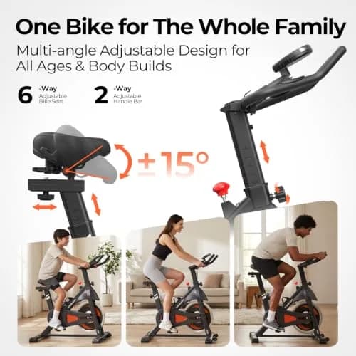 YOSUDA Magnetic Stationary Exercise Bike 300 lb | Quiet Indoor Cycling for Weight Loss & Cardio thumbnail 8
