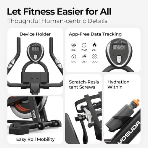 YOSUDA Magnetic Stationary Exercise Bike 300 lb | Quiet Indoor Cycling for Weight Loss & Cardio thumbnail 9