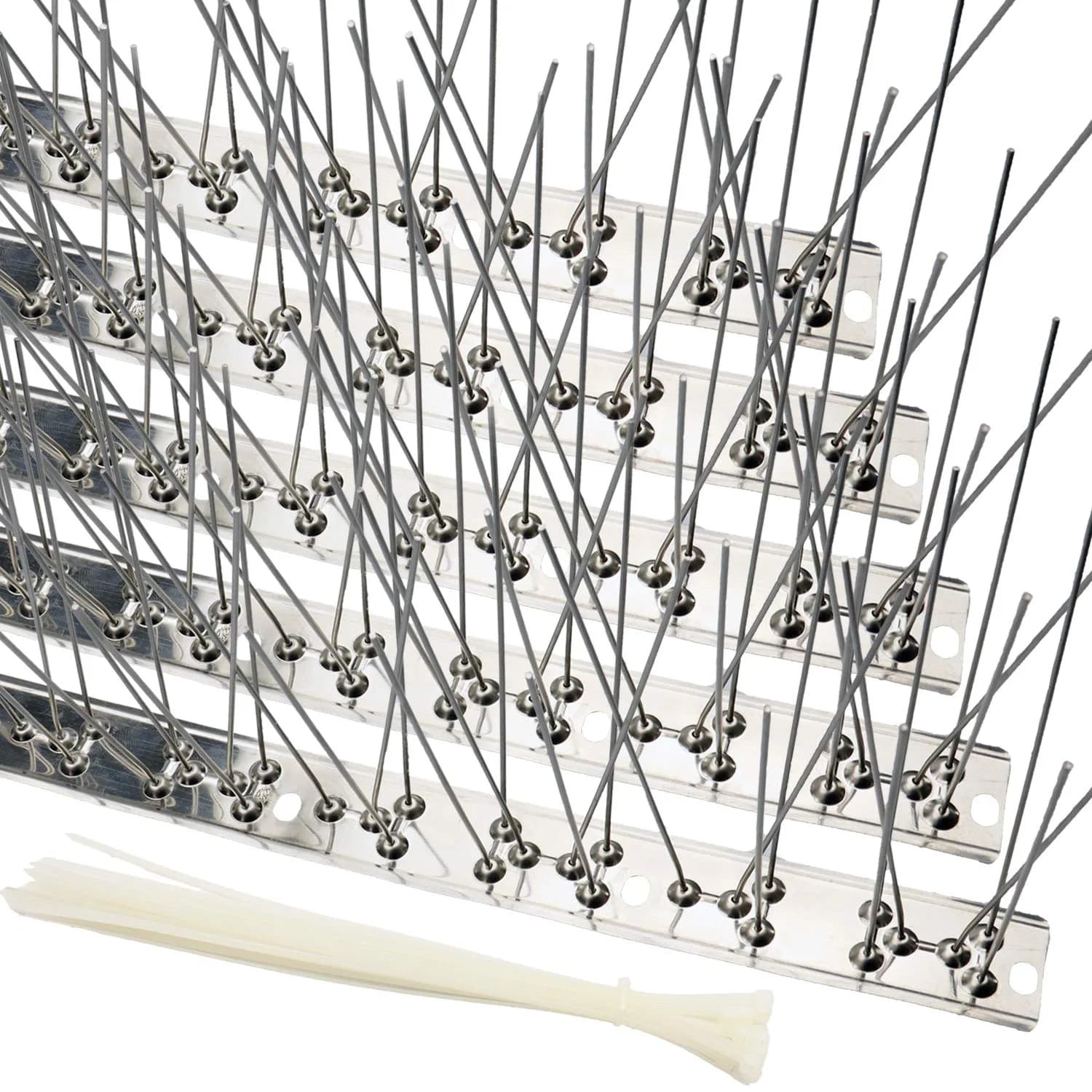 aushucu Stainless Steel Bird Spikes 43 Feet (13.1m) Coverage | 40pcs for Pigeons, Sparrows, Squirrels - main product image