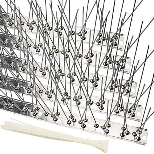 aushucu Stainless Steel Bird Spikes 43 Feet (13.1m) Coverage | 40pcs for Pigeons, Sparrows, Squirrels thumbnail 1