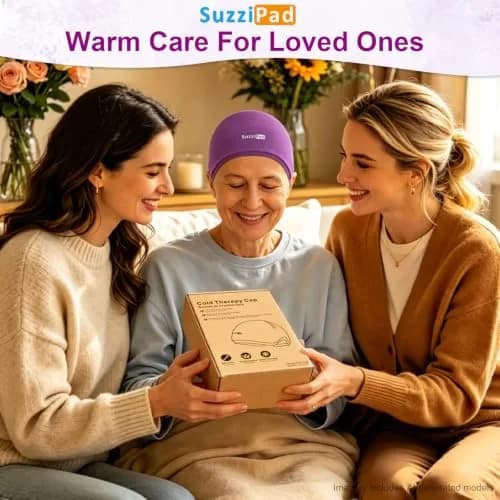 SUZZIPAD Chemo Cooling Cap Deep Purple | Scalp Cooling for Chemotherapy & Migraine Relief thumbnail 6
