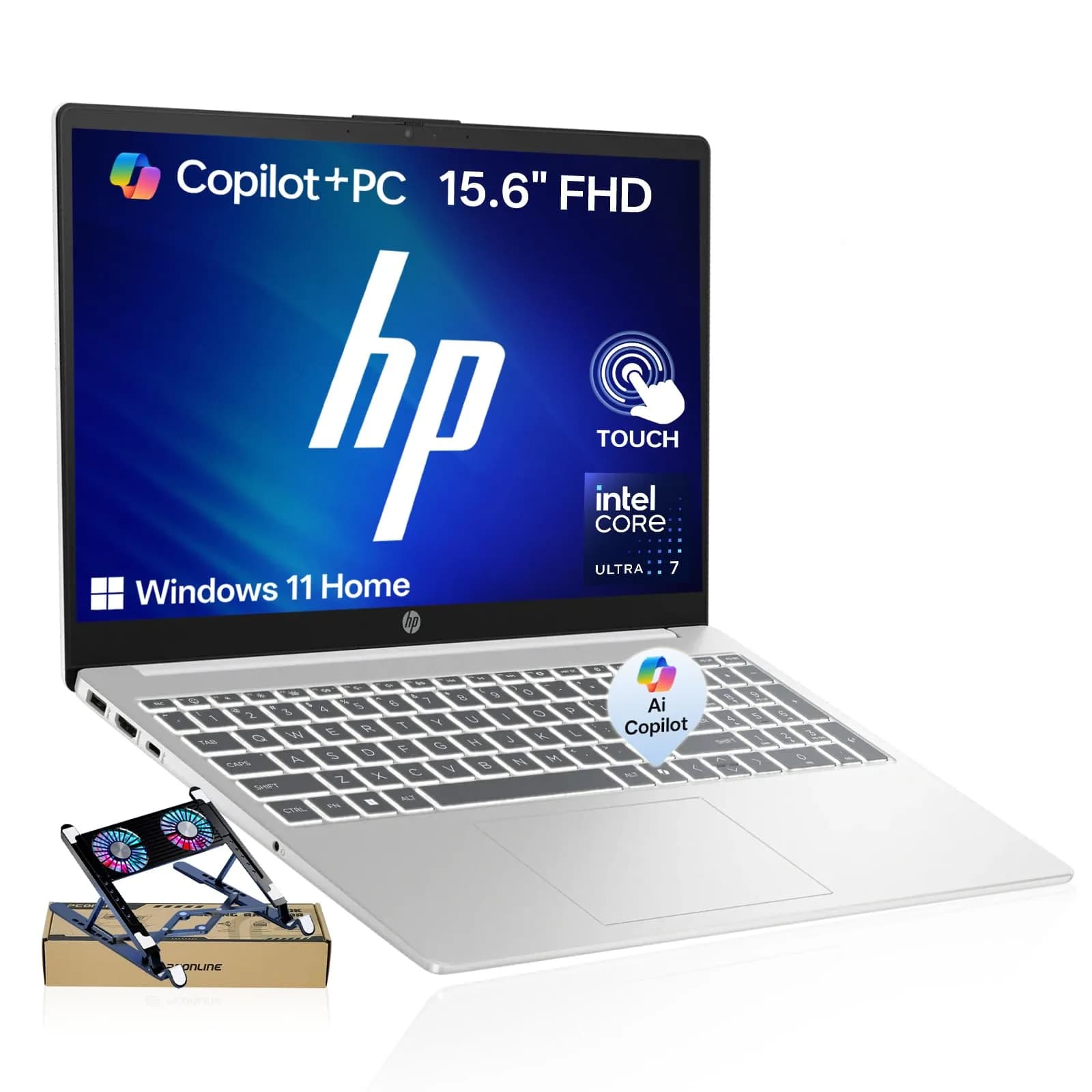 HP 15.6 Touchscreen Ultra 7 155H 2026 Edition AI Laptop,16GB DDR5 512GB SSD | 15.6 inch FHD Touch, Intel Core Ultra 7, Windows 11
