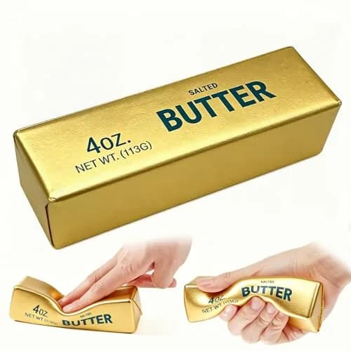 XQOQO Butter Stick Squishy Toy Golden | Slow Rising Stress Relief Desk Toy - main product image
