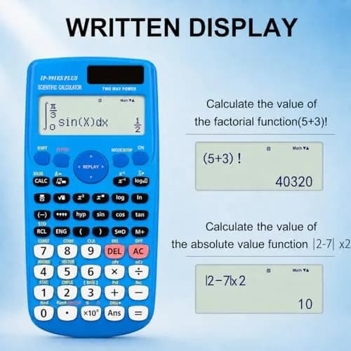 IPEROT Scientific Calculator Blue 15.2cm (6 inches) | 417 Functions, Dual Power, Hard Case thumbnail 4